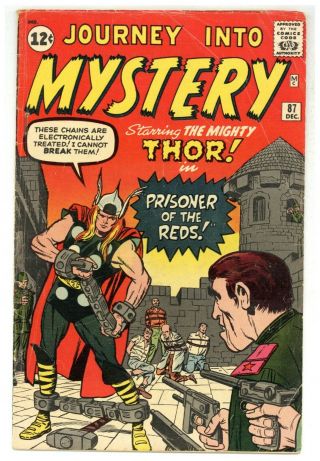Journey Into Mystery 87 Marvel Comics 1962 Thor Kirby Prisoner The Reds (j 4385)