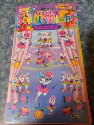 Vintage Lisa Frank Stickers Nip Scentsations Ballerina Bunny/rose 2 Sheets