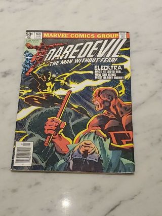 Daredevil 168 Marvel Comic Book 1st Appearance Of Elektra Fn 1980