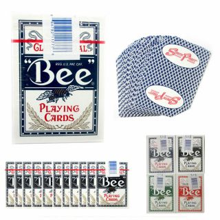 12 Decks Bee Casino Playing Cards Poker Case Club Special Cambric Finish