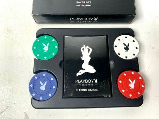 RARE PLAYBOY FRAGRANCE POKER SET CHIPS AND PICTORIAL PLAYING CARDS 3