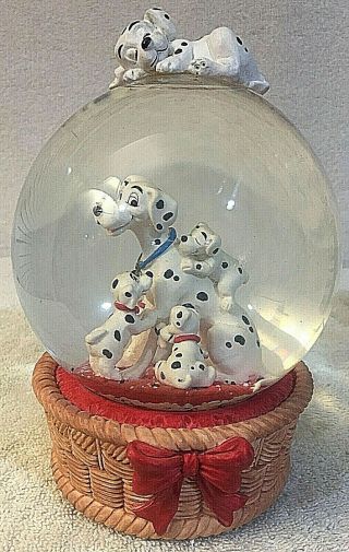 Disney Musical Snow Globe 101 Dalmatians " How Much Is That Doggie In The Window "