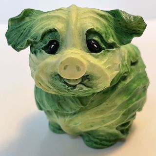 Enesco Home Grown Cabbage Piglet Figurine 4012371 Flawless No Box