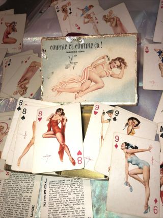 1940’s ALBERTO VARGAS “VARGAS GIRLS” PIN UP PLAYING CARDS Comme Vi Comme Ca 3