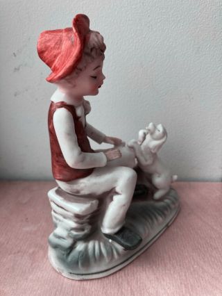 Bracco Italiano Dog Naples CapoDiMonte Porcelain Figurine Sculpture Figure Boy 2