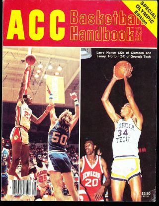 1979 Acc Basketball Handbook Larry Nance Clemson Bx14