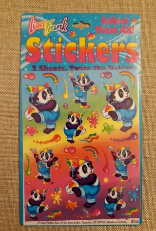 Lisa Frank Sticker Sheets Painter Panda S246