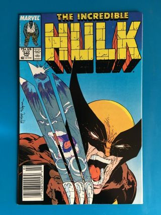 The Incredible Hulk 340,  Nm 9.  2/,  Wolverine Todd Mcfarlane,  Classic Cover