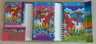 Lisa Frank Tri - Fold Set w/ Diary • Sticker Book •Address Book •Calc & pen 2