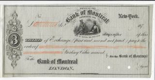 Bank Of Montreal 1870s Dated Bill Of Exchange Abnco Engraved