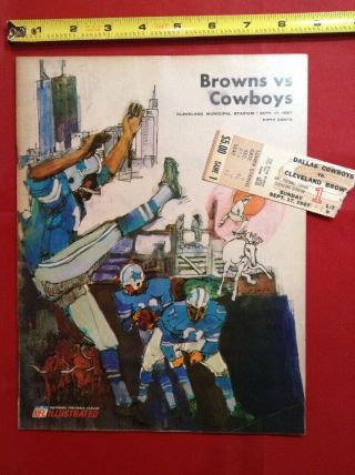 1967 Cleveland Browns Sept 17 Ticket & Program V Dallas Cowboys Nfl Football