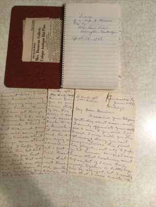 1938 Personal Handwritten Diary Trip To Mexico 1937 Personal Handwritten Letters