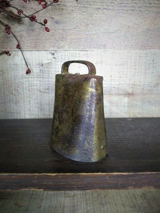 Antique Primitive Hand Forged Iron Cow Bell Farm Goat Bell