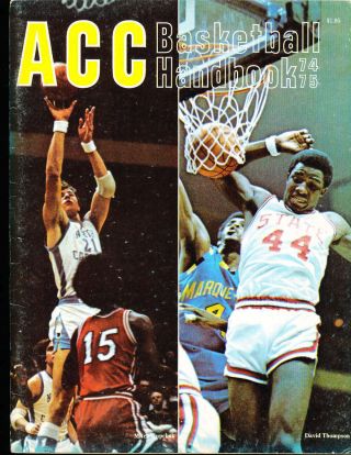 1974 Acc Basketball Handbook North Carolina Duke Bx14