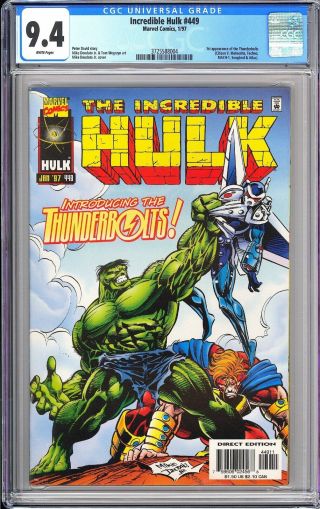 Incredible Hulk 449 Cgc 9.  4 Wp 1997 3725588004 1st Thunderbolts