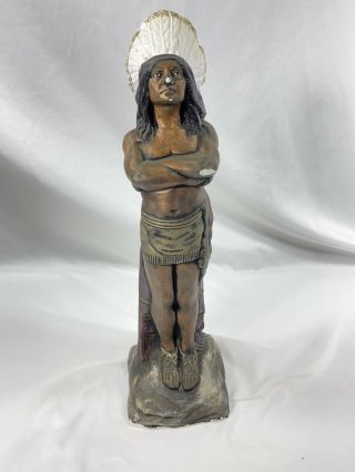 Vintage Carnival Chalkware Indian Chief Native American Headdress Statue Bust