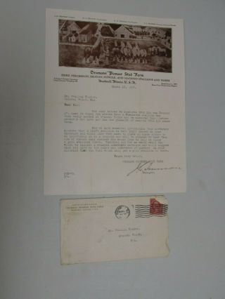 Mba14 1927 Letterhead Trumans Pioneer Stud Farm Bushnell Il Horse Belgian Shire