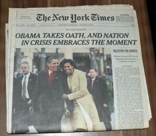 York Times: Pres.  Obama Inauguration: January 21,  2009
