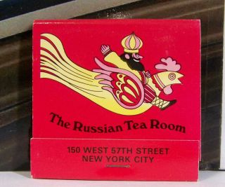 Rare Vintage Matchbook Cover S2 York City Russian Tea Room Flying On Bird
