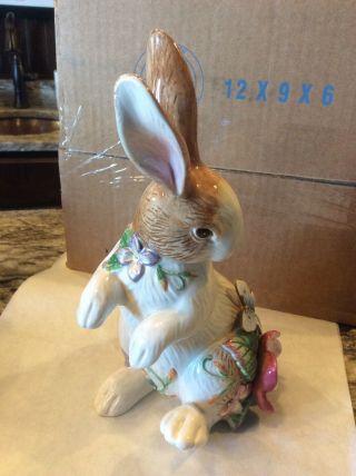 Fitz And Floyd Classics “ Garden Rhapsody” Spring Bunny Rabbit Figurine