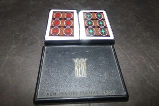 2 Decks Vintage Kem Plastic Playing Cards Inlay W Jokers Order Card Ace 286