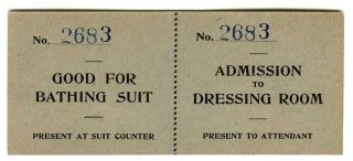 C.  1900 San Francisco Sutro Baths Bathhouse Antique Bathing Suit&dress Rm Tickets