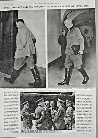 Nuremberg Trial Goering & Keital - Jerusalem - Early Aviation 1946 Newspaper