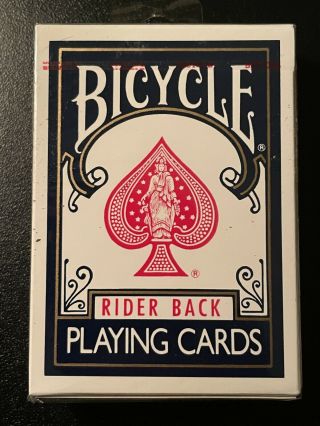 Vintage Bicycle Rider Back Deck,  “curvy” Lady Liberty,  Upc On Right,  Blue Seal