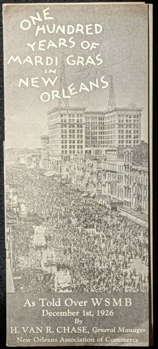 One Hundred Years Of Mardi Gras In Orleans H.  Van R.  Chase Carnival History