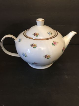 Coffee/ Teapot I.  Godinger & Co.  Teapot W/ Gold Trim & Flowers