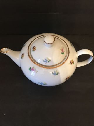 Coffee/ Teapot I.  Godinger & CO.  Teapot w/ Gold Trim & Flowers 3