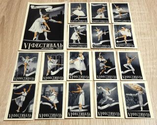 1957 Russia Moscow Vi World Festival Of Youth Ballet Matchbox Labels Set Of 17