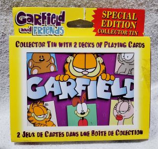Garfield & Friends Special Edition Collector Tin 2 Decks Playing Cards Rare Nrfb