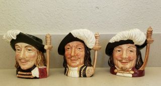 Royal Doulton 4” Tall Toby Mugs The Three Musketeers
