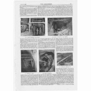 1905 Engineering 2x Antique Prints - Construction Of The Simplon Tunnel