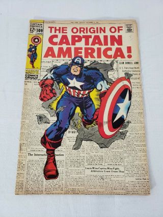 Vintage Marvel Comic Book - Captain America (109) -