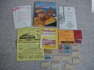 Vintage 1961 " Torquay " Guide Book/ Map/ Ephemera/ Tickets Etc