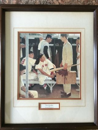 Norman Rockwell The Rookie Framed Print 22 X 18 Double Mat,  Ted Williams Red Sox