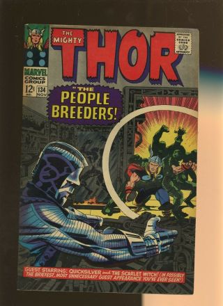 Thor 134 Vg/fn 5.  0 1 Book Man - Beast 1st Appearance Marvel Comics