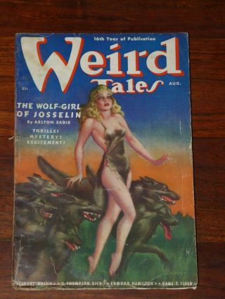 Weird Tales Aug 1938 Brundage Gga Cvr; H.  P.  Lovecraft; Quinn; Re Howard; Derleth