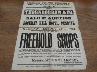 Penrith Middlegate Little Dockray Shops Property Poster 1907