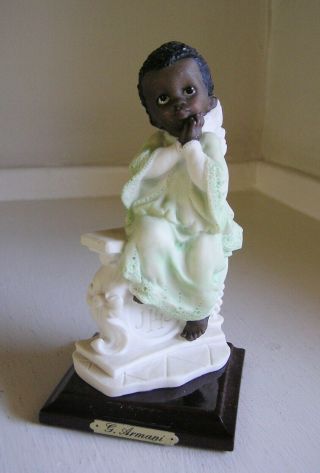 1987 Giuseppe Armani/florence Capodimonte Figurine Black Angel Little Treasures