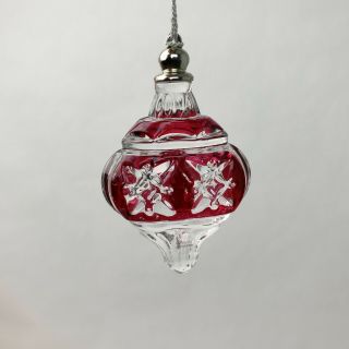 Lenox 2000 Color Gems Red Ruby Lite Ball Crystal Christmas Ornament Germany Vgc