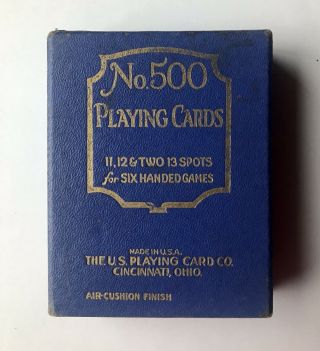 Vintage No.  500 Playing Cards For 6 Handed Games - Blue