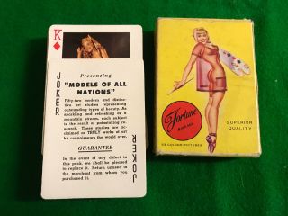 Vintage Models Of All Nations Fortune Brand Pin Up Girl Playing Cards