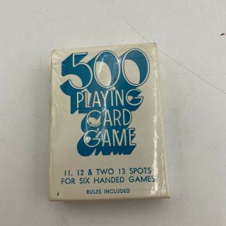 Vintage Six Handed Five Hundred Playing Cards Game Rummy Rare