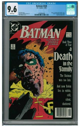 Batman 428 (1988) Death Of Robin Scarce Newsstand Cgc 9.  6 Aa145