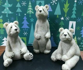 Quarry Critters Bears: Bam Bam Barney Boo Second Nature Design 3 White Bears