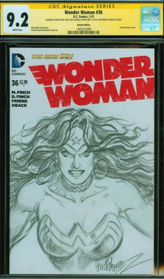 Cgc Ss 9.  2 Wonder Woman Sketch By Jose Luis Garcia Lopez