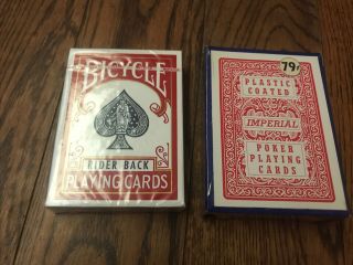 Bicycle Rider Back & Imperial Plastic Coated Playing Cards